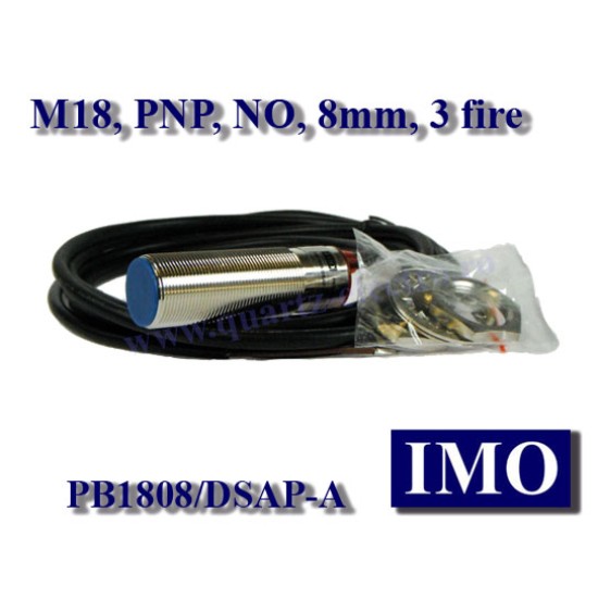 PB1808/DSAP-A SENZOR INDUCTIV IMO M18, PNP, NO, Sn. 8mm, cablu 2m, 3 fire