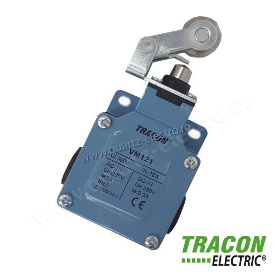 INTRERUPATOR LIMITATOR CU TAMPON SI ROLA 3A/250V AC IP65 VM121 TRACON INTRERUPATOR LIMITATOR CU TAMPON SI ROLA 3A/250V AC IP65 VM121 TRACON