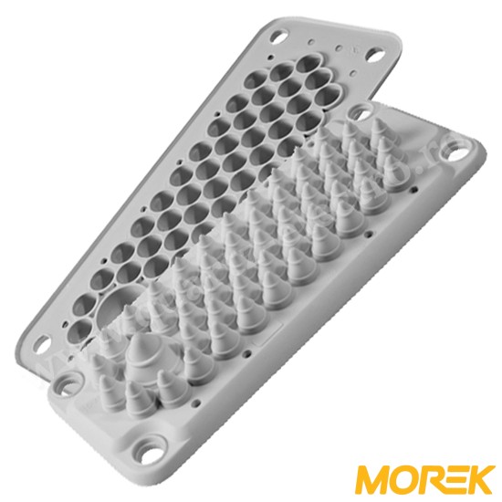 PLACA D INTRARE PENTRU CABLURI LMC51 IP55 RAL 7035 CU PINI GRI MOREK