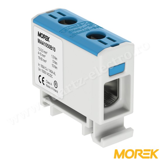 CLEMA DE DERIVATIE OTL50 ALBASTRU 1xAl/Cu 1,5-50mm² 1000V MOREK CLEMA DE DERIVATIE OTL50 ALBASTRU 1xAl/Cu 1,5-50mm² 1000V MOREK