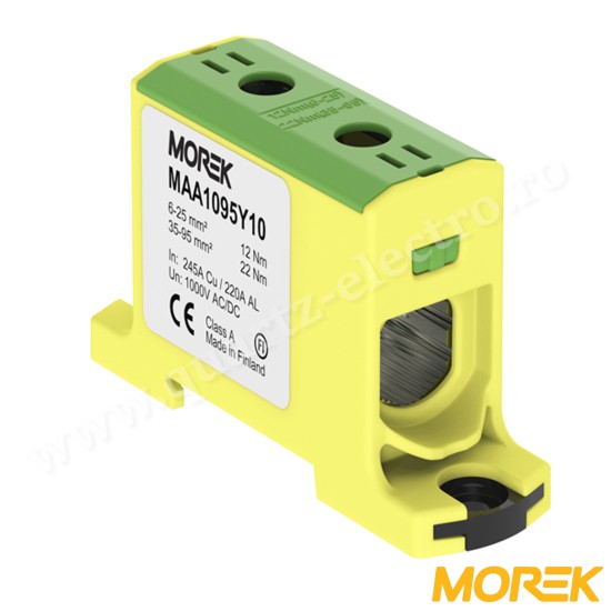 CLEMA DE DERIVATIE OTL95 GALBEN/VERDE 1xAl/Cu 6-95mm² 1000V MOREK CLEMA DE DERIVATIE OTL95 GALBEN/VERDE 1xAl/Cu 6-95mm² 1000V MOREK