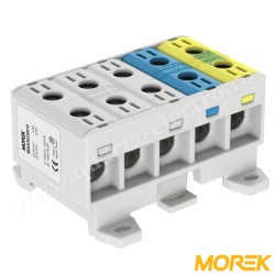 CLEMA DE DERIVATIE OTL35-5x GRI, ALBASTRU, GALBEN/VERDE 5x1xAl/Cu 2,5-35mm² 1000V MOREK CLEMA DE DERIVATIE OTL35-5x GRI, ALBASTRU, GALBEN/VERDE 5x1xAl/Cu 2,5-35mm² 1000V MOREK