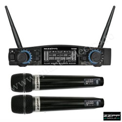 SET 2 MICROFOANE WIRELESS CU 48 CANALE SELECTABILE UHF, ZZIPP 