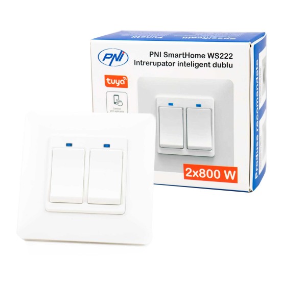 INTRERUPATOR INTELIGENT DUBLU PNI SMARTHOME WS222 INTRERUPATOR INTELIGENT DUBLU PNI SMARTHOME WS222