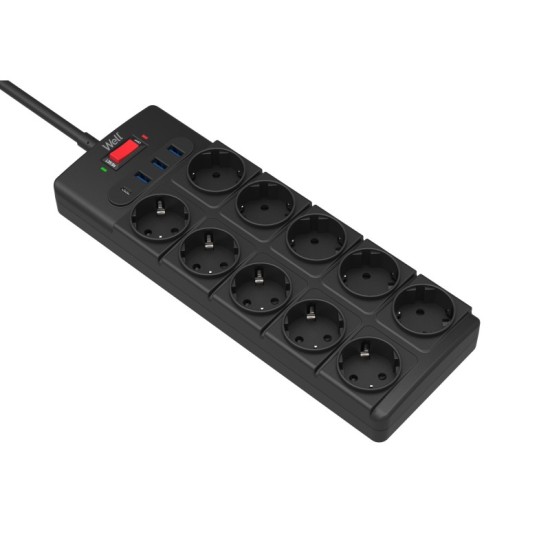 PRELUNGITOR 10 PRIZE 3XUSB-A+1XUSB-C 2M WELL PRELUNGITOR 10 PRIZE 3XUSB-A+1XUSB-C 2M WELL