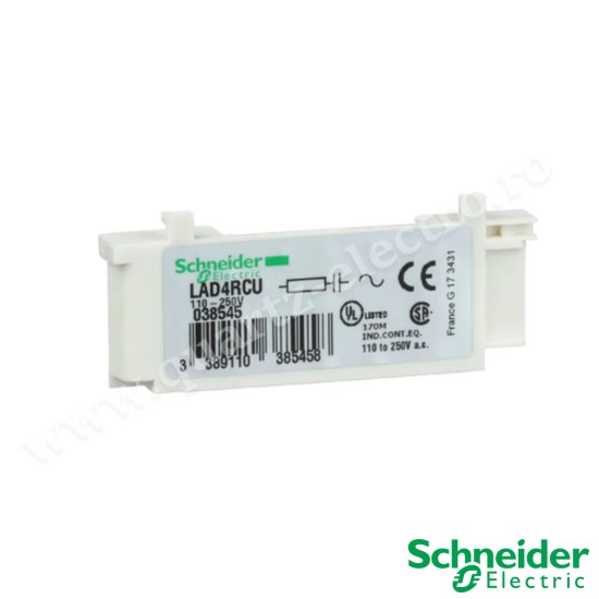 SUPRIMATOR DE TRANZITORI RC, TeSys Deca, 110...250V AC SUPRIMATOR DE TRANZITORI RC, TeSys Deca, 110...250V AC
