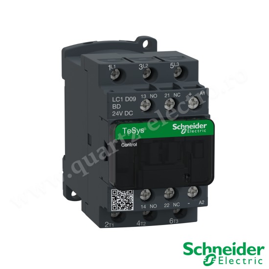 CONTACTOR TESYS D LC1D09BD 3P(3 NO) - AC-3 - 440 V 9 A - 24 V DC. SCHNEIDER CONTACTOR TESYS D LC1D09BD 3P(3 NO) - AC-3 - 440 V 9 A - 24 V DC. SCHNEIDER