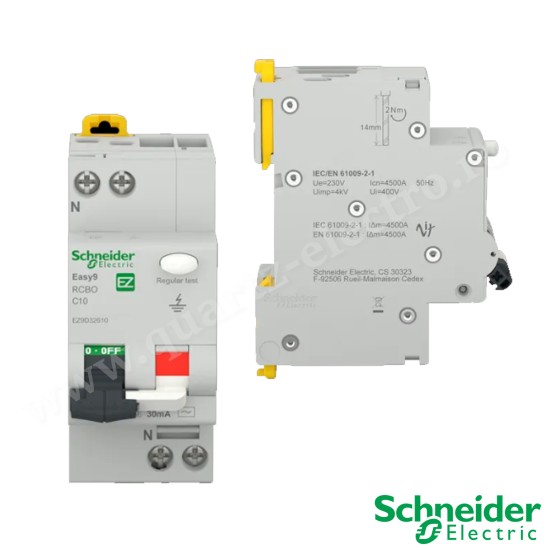INTRERUPATOR AUTOMAT 1P+N CU PROTECTIE DIFERENTIALA 10A 30mA SCHNEIDER EZ9D32610