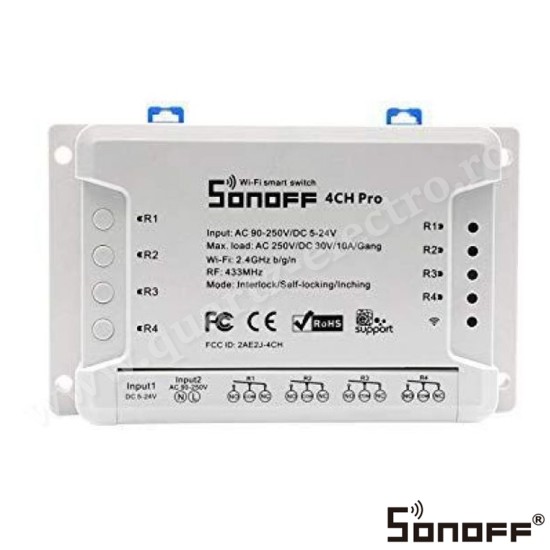 INTRERUPATOR WIFI 4CH Pro R2, 220V SONOFF INTRERUPATOR WIFI 4CH Pro R2, 220V SONOFF