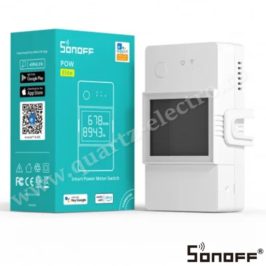 RELEU INTELIGENT WIFI THR316 230V/16A CONTACT USCAT NO/NC ECTRAN LCD SONOFF
