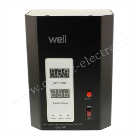 STABILIZATOR AUTOMAT DE TENSIUNE CU SERVOMOTOR 500VA/300W WELL
