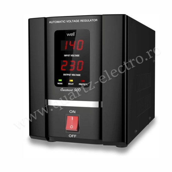 STABILIZATOR AUTOMAT DE TENSIUNE CU SERVOMOTOR 500VA/300W WELL STABILIZATOR AUTOMAT DE TENSIUNE CU SERVOMOTOR 500VA/300W WELL