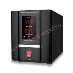 STABILIZATOR AUTOMAT DE TENSIUNE CU SERVOMOTOR 1000VA/600W WELL STABILIZATOR AUTOMAT DE TENSIUNE CU SERVOMOTOR 1000VA/600W WELL