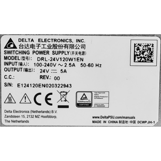 SURSA INDUSTRIALA 24VDC 5A 120W DELTA DRL-24V120W1EN SURSA INDUSTRIALA 24VDC 5A 120W DELTA DRL-24V120W1EN