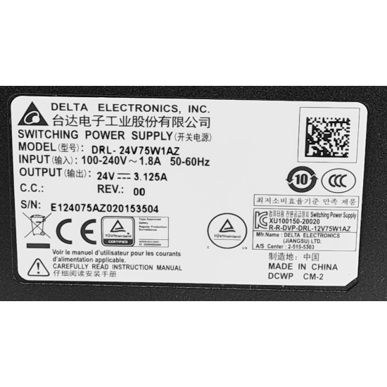 SURSA INDUSTRIALA 24VDC 3,125A 75W DELTA DRL-24V75W1AZ SURSA INDUSTRIALA 24VDC 3,125A 75W DELTA DRL-24V75W1AZ