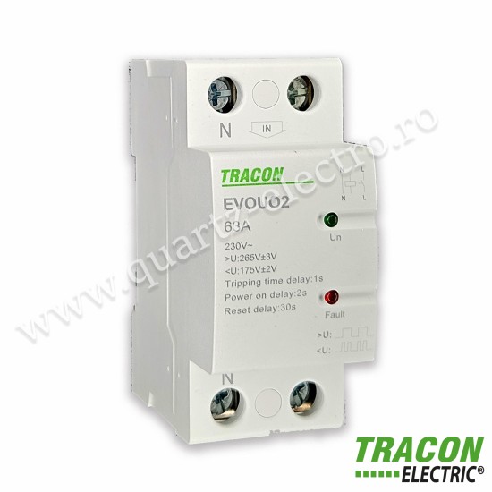 Releu automat de recuplare la cresterea/scăderea tensiunii EVOUO2P63 Tracon Releu automat de recuplare la cresterea/scăderea tensiunii EVOUO2P63 Tracon
