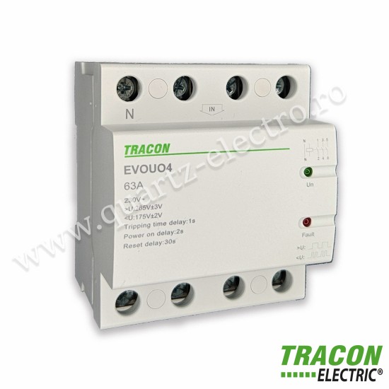 Releu automat de recuplare la cresterea/scăderea tensiunii EVOUO4P63 Tracon Releu automat de recuplare la cresterea/scăderea tensiunii EVOUO4P63 Tracon