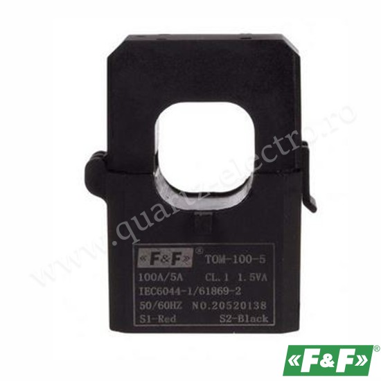 TRANSFORMATOR DE CURENT MINIATURAL CU MIEZ DETASABIL 100/5A 1.5VA TOM-100-5 F&F