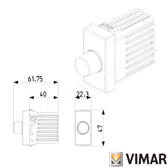 VARIATOR 230V 100-500W PUSH-PUSH ALB VIMAR NEVE 09153 VARIATOR 230V 100-500W PUSH-PUSH ALB VIMAR NEVE 09153