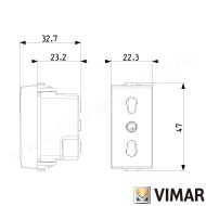 PRIZA ST ITALIAN 1 MODUL ALB VIMAR NEVE 09203