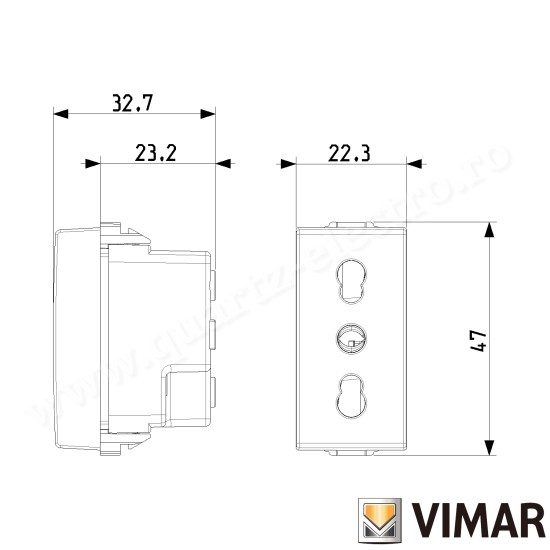 PRIZA ST ITALIAN 1 MODUL ALB VIMAR NEVE 09203