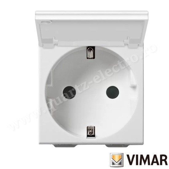 PRIZA SCHUKO ST GERMAN ALBA CU CAPAC 2 MODULE VIMAR NEVE 09208.C PRIZA SCHUKO ST GERMAN ALBA CU CAPAC 2 MODULE VIMAR NEVE 09208.C