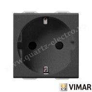 PRIZA SCHUKO ST GERMAN 2 MODULE NEGRU VIMAR NEVE 09208.CM