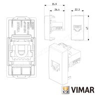PRIZA RJ45 NETSAFE UTP ALBA VIMAR NEVE 09338.9