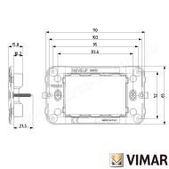 SUPORT 3 MODULE CU SURUBURI VIMAR NEVE 09613