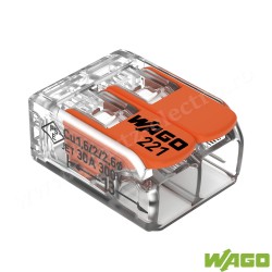 CONECTOR COMPACT 2P, CONDUCTOR FLEXIBIL/RIGID, 0,5-4mm 221-412 WAGO CONECTOR COMPACT 2P, CONDUCTOR FLEXIBIL/RIGID, 0,5-4mm 221-412 WAGO